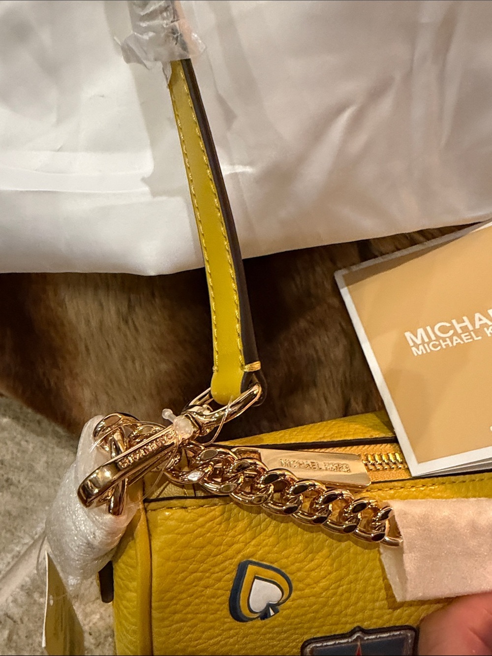 NWT Michael Kors Honey Carmella Las Vegas Patchwork Shoulder Bag - Picture 3 of 11